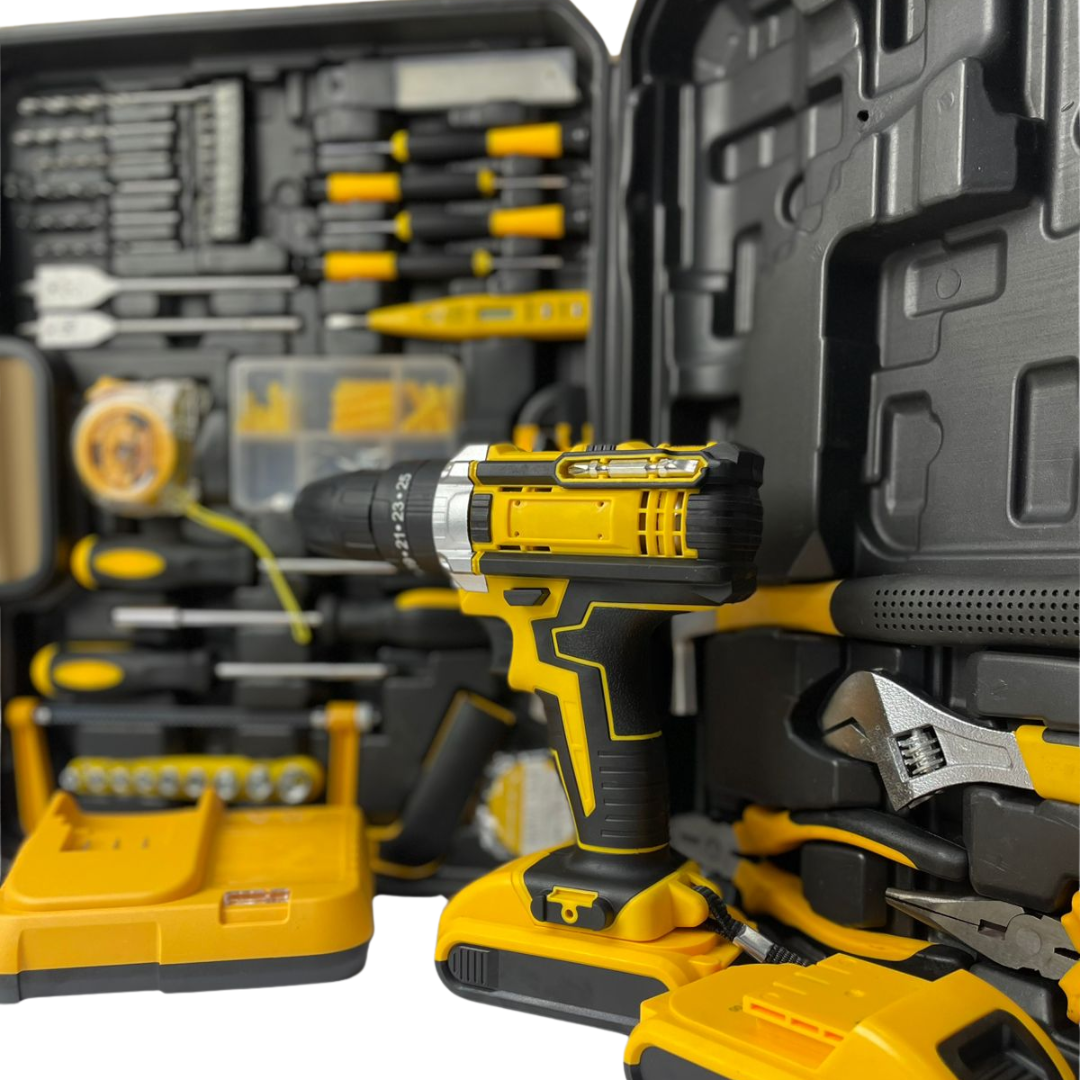 Taladro Inalámbrico + Juego de Herramientas