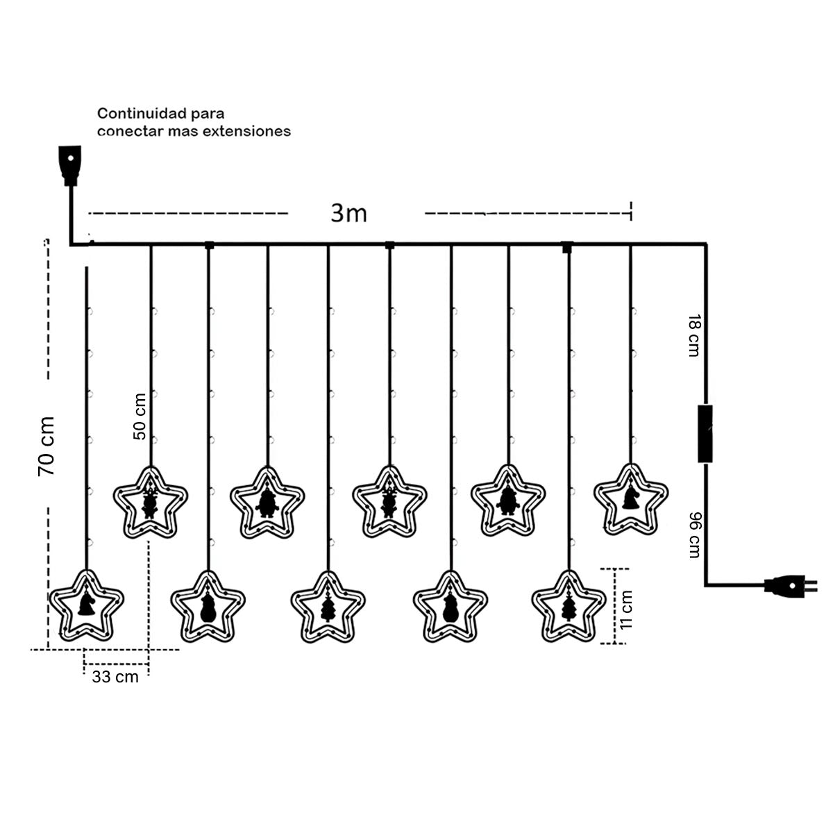 Cortina Intercalada 3m