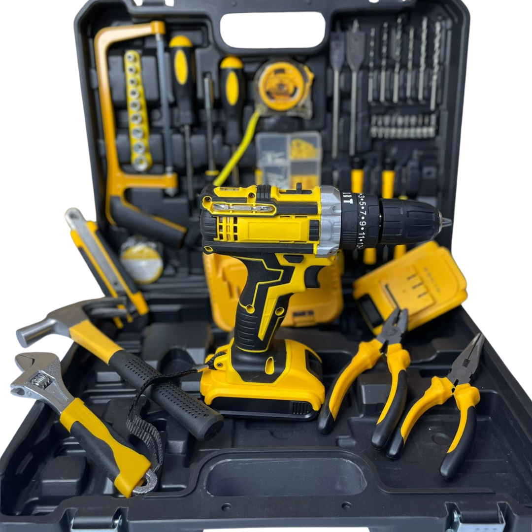 Taladro Inalámbrico + Juego de Herramientas