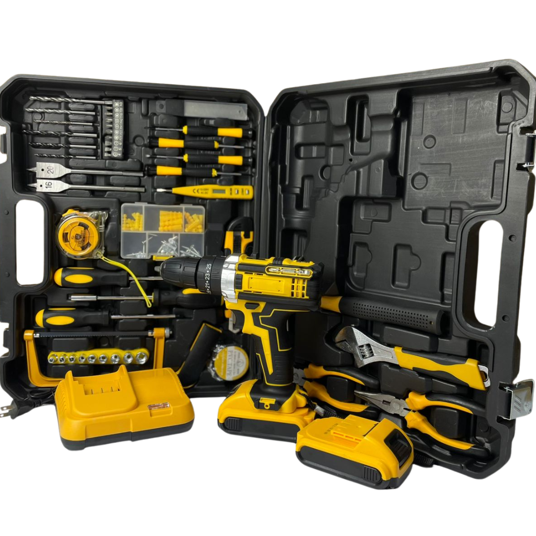 Taladro Inalámbrico + Juego de Herramientas